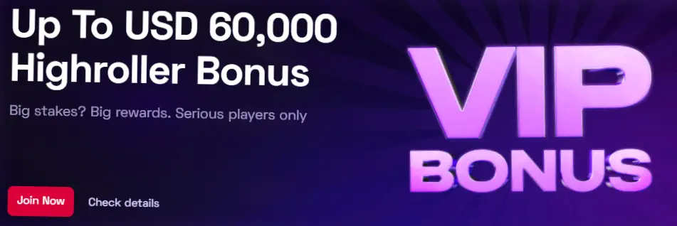 Oferta de bono VIP de Ybets highroller hasta USD 60,000